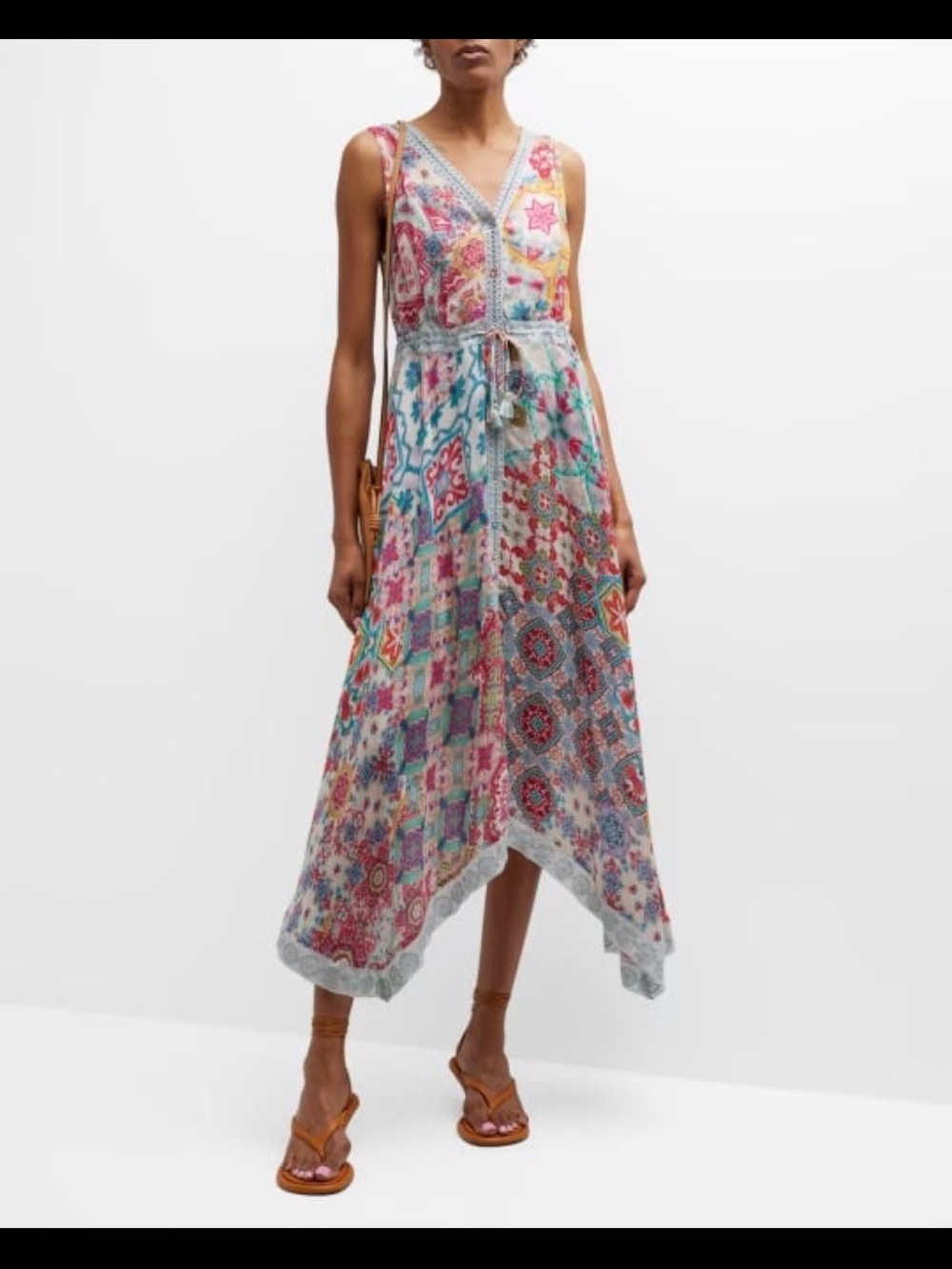 Johnny Was Zevele Vanessa Geo Print A-Line Midi Dress NWOT